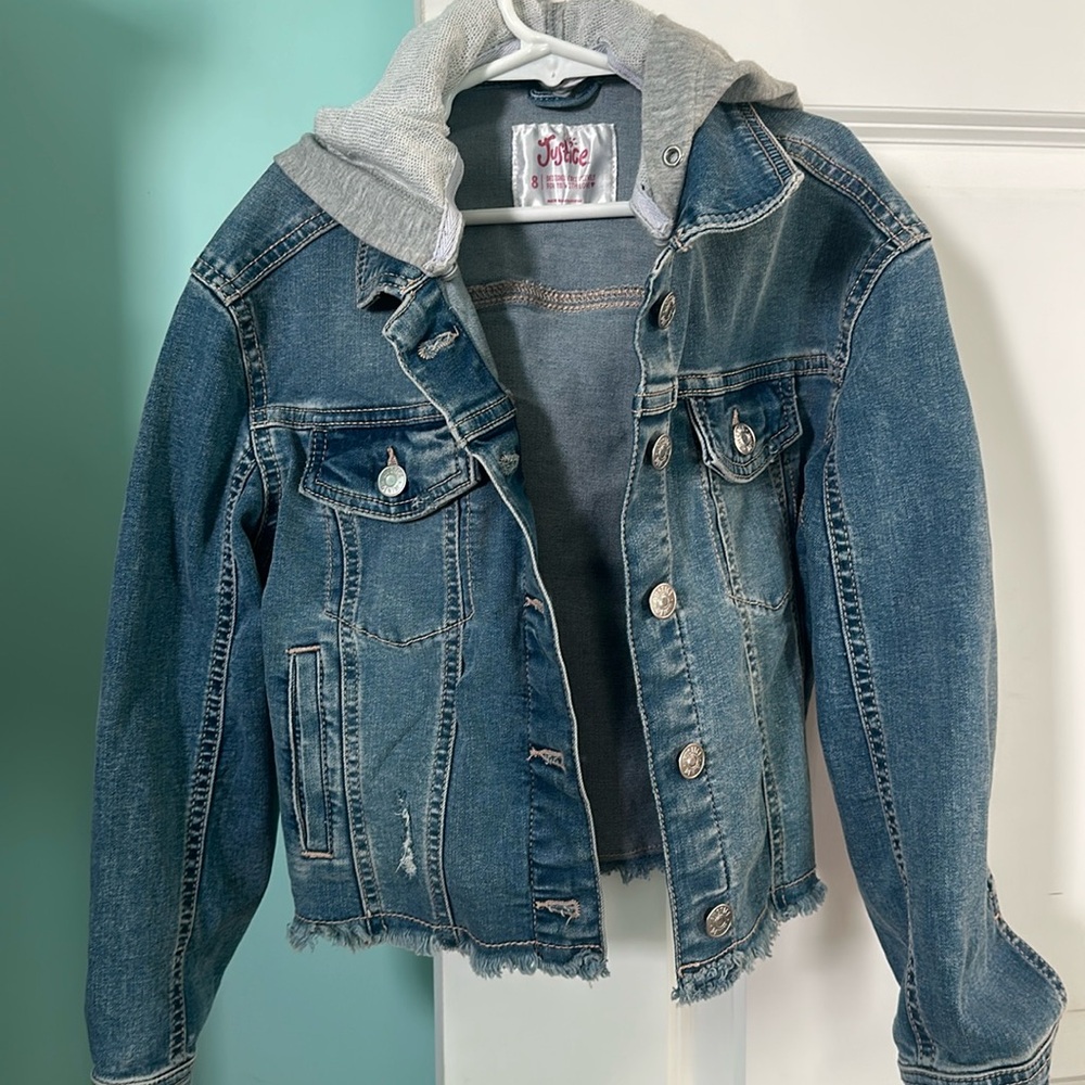 Denim jacket justice size 8 never worn